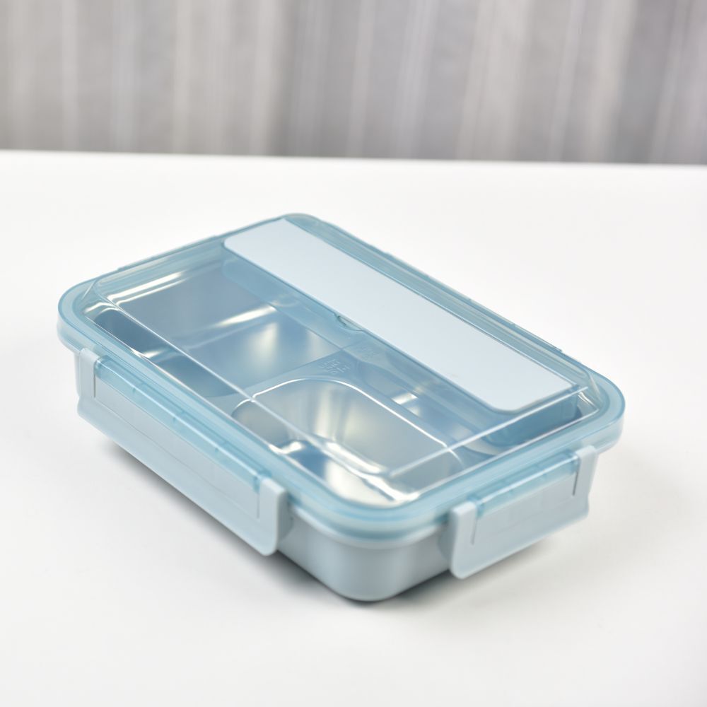 304 Stainless Steel 4 Divided Simple Lunch Box with a cultery set Price