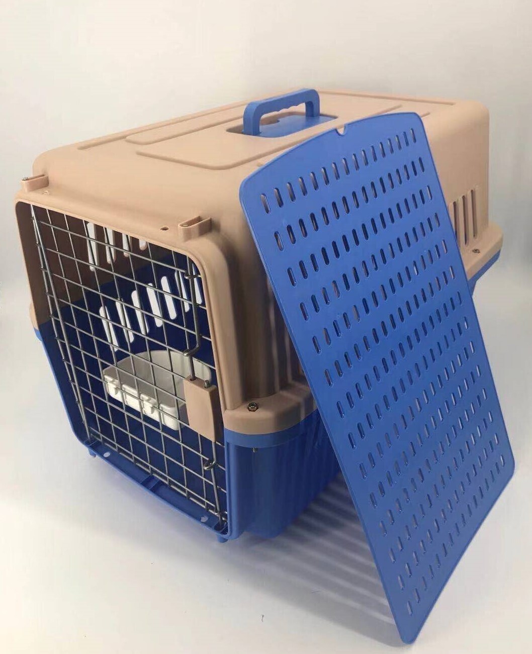Large Airline Dog Cat Crate Pet Carrier Cage With Tray And Bowl Price