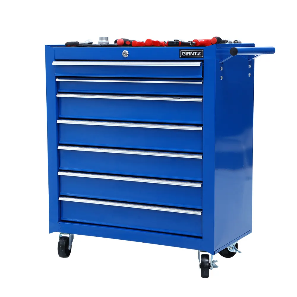 Giantz 7 Drawer Tool Box Cabinet Chest Trolley Storage Garage Toolbox Blue main image 0