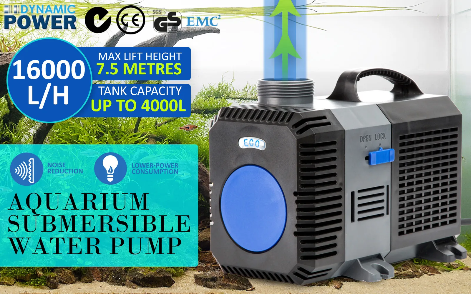 Combo Aquarium Garden Filter 10000L/H + Submersible Water Pump 16000L/H Price