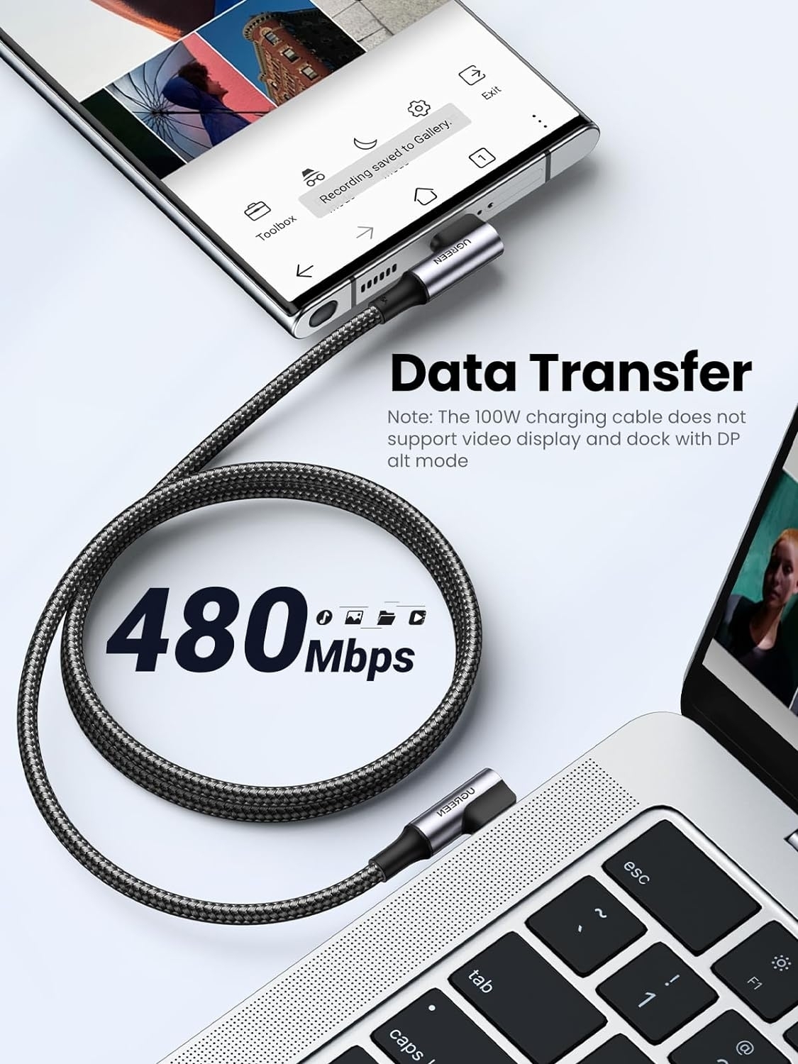 UGREEN 70696 Right Angle 100W USB-C Cable 1M Price