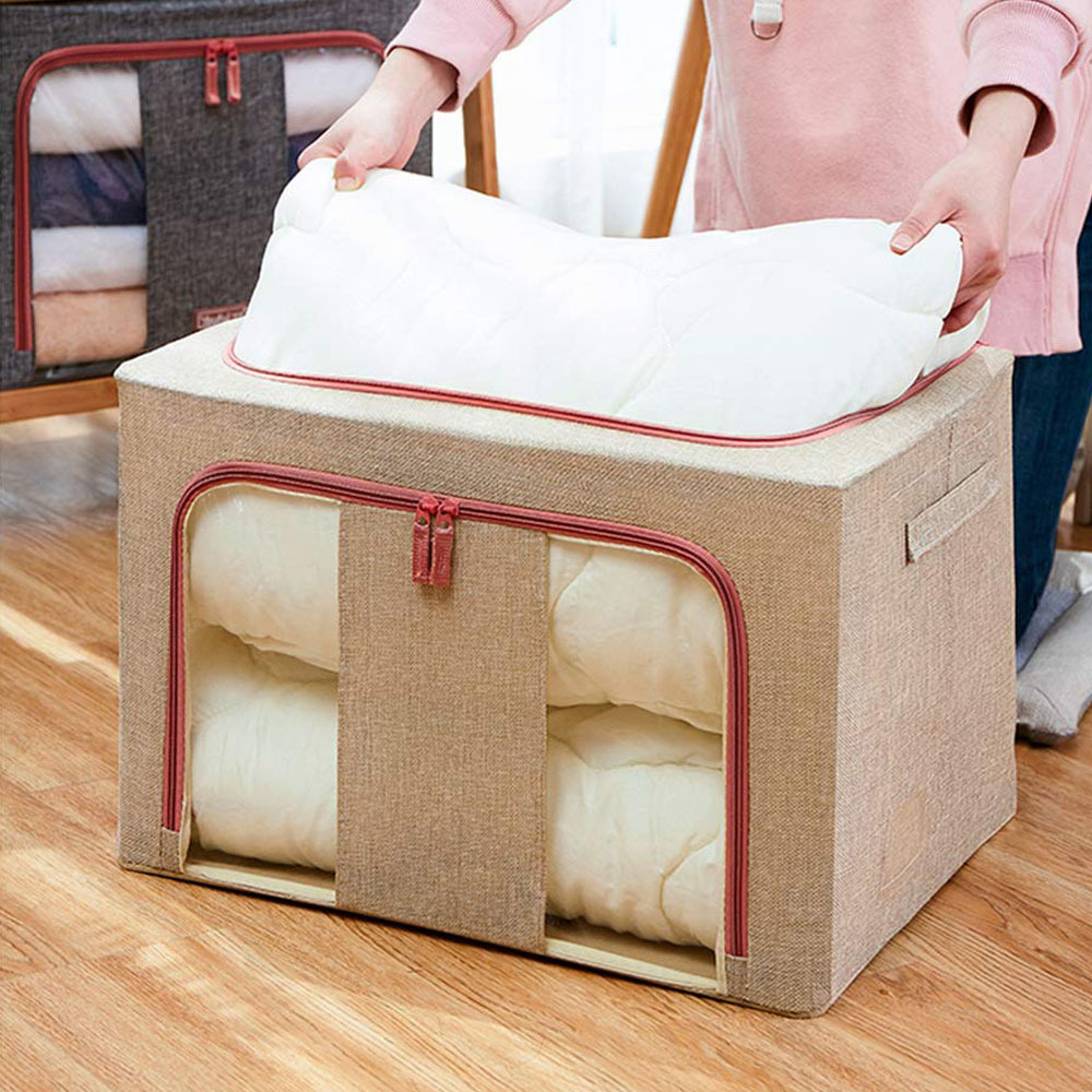 24L Cloth Storage Box Closet Organizer Storage Bags Clothes Storage Bags Wardrobe Organizer Idea CREAM Price