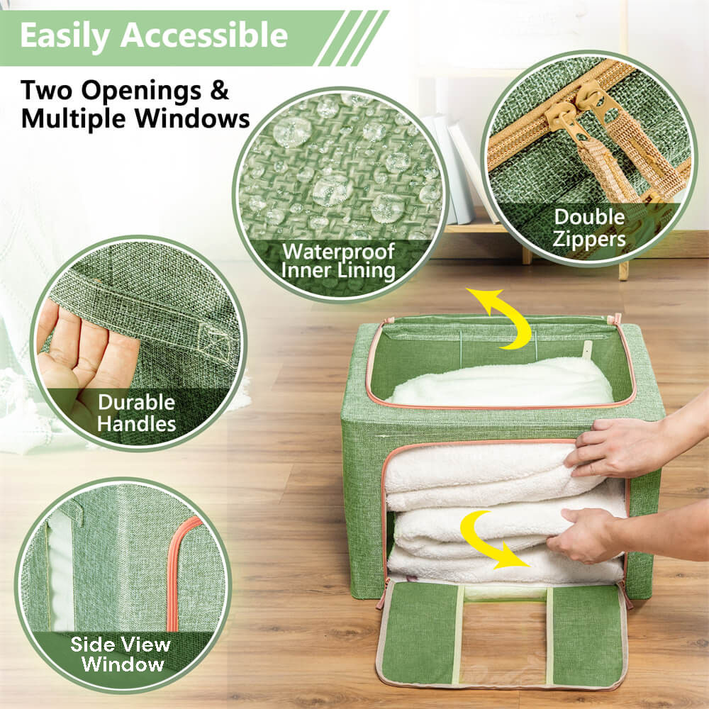 24L Cloth Storage Box Closet Organizer Storage Bags Clothes Storage Bags Wardrobe Organizer Idea GREEN Price
