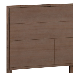 King Bed Frame Solid Wood Acacia Veneered Bedroom Furniture Steel Legs
