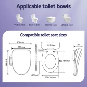 Electric Bidet Toilet Seat Cover Heated Warm Water Dryer LED Night Light