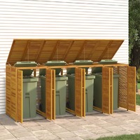 Double Garbage Bin Shed Solid Wood Acacia