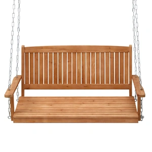 Porch Swing Chair With Chain Outdoor Furniture Wooden Bench 2 Seater