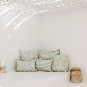 Cushion Cover-With Piping-Coastal Coral Seafoam-60cm x 60cm