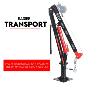 900kg Swivel Hydraulic Crane Hoist Jack UTE Trailer Truck Winch Pick up Lift