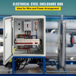 NEMA Steel Enclosure, 25 x 20 x 15 cm NEMA 4X Steel Electrical Box, IP66 Waterproof & Dustproof, Outdoor/Indoor Electrical Junction Box, with Mounting