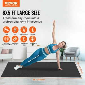 Exercise Mat, Non Slip High Density Premium Yoga Mat, Exercise Yoga Mat for Men & Women, Fitness & Exercise Mat with Bag & Carry Strap, for All Types 