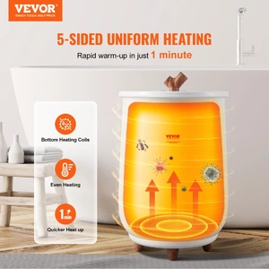 Towel Warmer Bucket, 20L Large Towel Warmer for Bathroom, Auto Shut Off Towel Heater with 4-Level Timer Fits up to Two 40"x70" Oversized Towels, Bathr