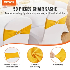 Stretch Spandex Chair Sashes, Chair Slipcover and Stretch Chair Sash with Round Buckle, Elastic Chair Bands, Fitting Wedding, Holiday, Banquet, Party 