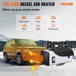 5KW Diesel Air Heater 10L Tank Diesel Heater 12V Diesel Parking Heater Muffler with LCD Thermostat and Remote Control for RV Bus Trailer Motor-home an