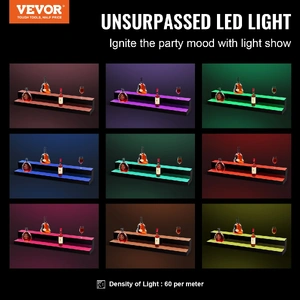 LED Lighted Liquor Bottle Display, 2 Tiers 40 Inch Commercial Illuminated Home Bar Shelf, 2 Steps Whiskey Rack Stand, Acrylic Drink Shelves with RF Re