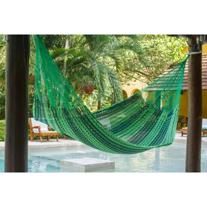 Queen Size Outdoor Cotton Mexican Hammock in Jardin Colour
