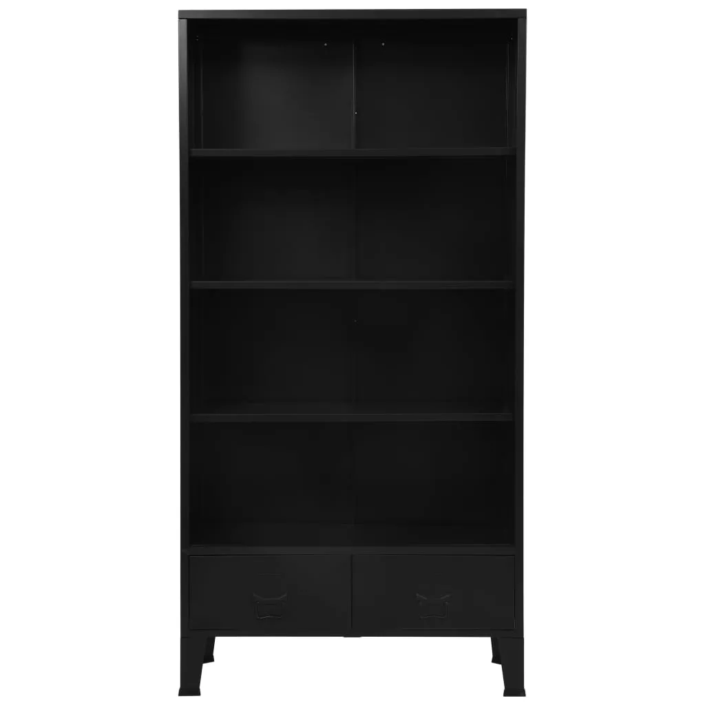 Bookshelf Industrial Black 90x40x180 cm Steel Price