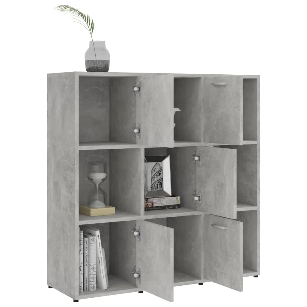 Book Cabinet Concrete Grey 90x30x90 cm Engineered Wood Price