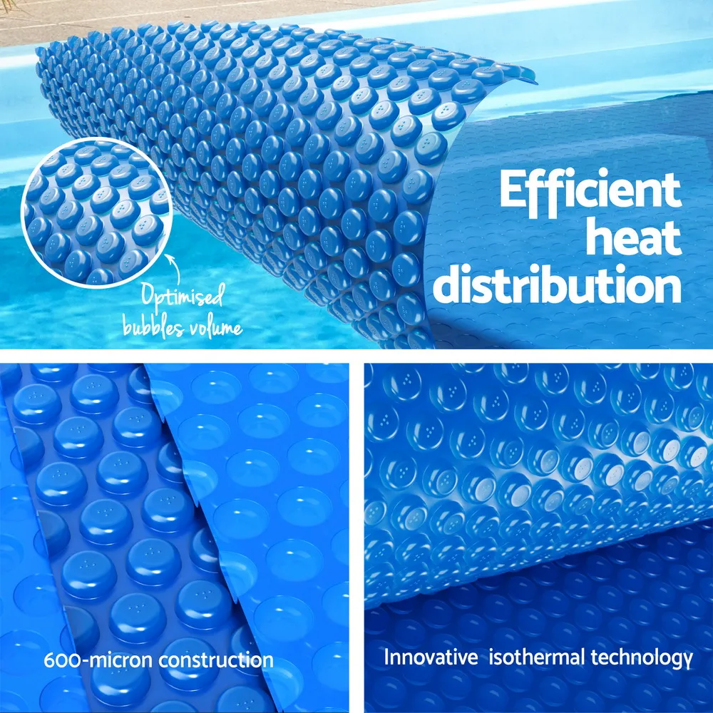 Aquabuddy Pool Cover 600 Micron 7x4m w/ Roller 4m Swimming Pools Solar Blanket Price