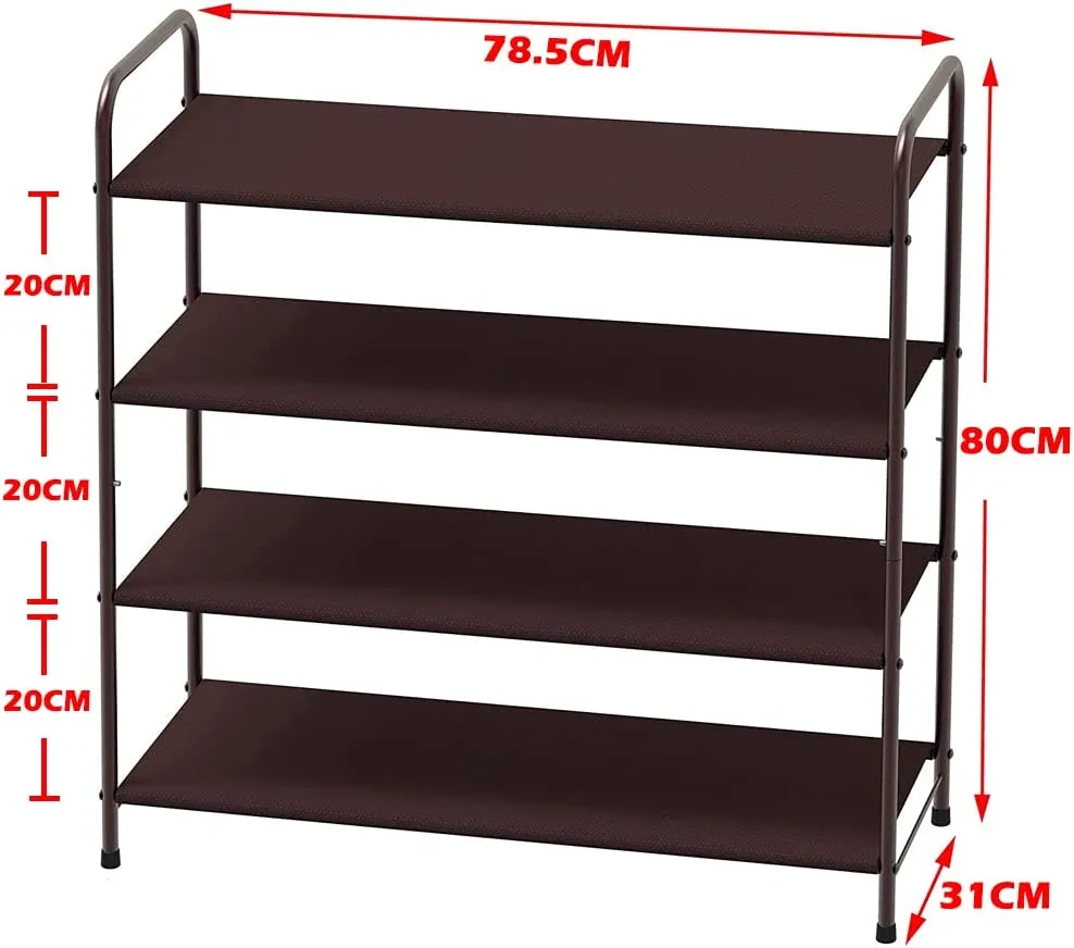 4 Tier Metal Shoe Rack Storage Organiser for Entryway and Bedroom Price