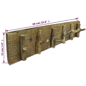 Coat Rack Mixed Recycled Wood 60x15 cm