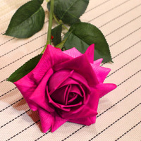 12pcs Artificial Silk Flower Fake Rose Bouquet Table Decor Dark Pink