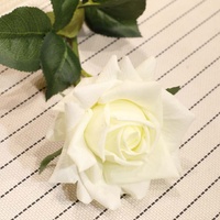 12pcs Artificial Silk Flower Fake Rose Bouquet Table Decor White