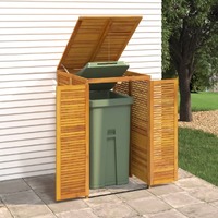 Double Garbage Bin Shed Solid Wood Acacia