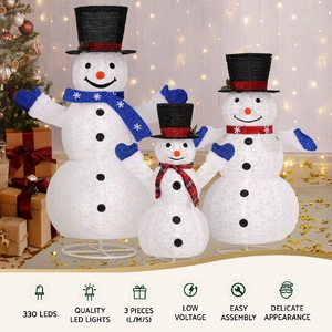 3 PCS Christmas Lights 330 LED Fairy Light Snowman Decorations