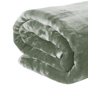 800-GSM Mink Blanket Queen Size Double-Sided Soft Plush Bed Faux Throw Rug Sage