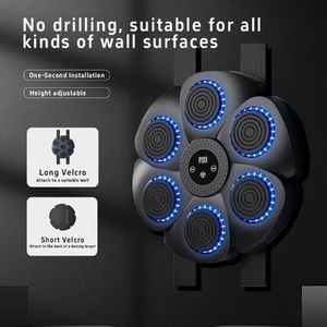 Wall Mount Boxing Machine Bluetooth Black Punch Pad + Gloves
