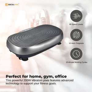 Vibration Plate Machine - Vibrating Exercise Platform Grey