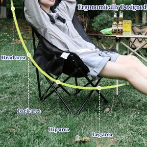 Moon Chair for Outdoor Camping Fishing Picnic Blue