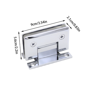 H Shaped 90 Degree Glass Clamp Double Opening Bevel Edge Bathroom Shower Clip - Nickel