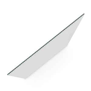 110cm Reeded Glass Shower Screen with Nickel F-Brackets and Round Pole