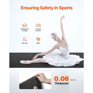 Dance Floor, 6.6' x 3' Portable Yoga Mat with Organizer Bag, 1.5 mm Thick Workout Mats, Non-slip Floor Mats for Practicing at Home, Studios, Stage