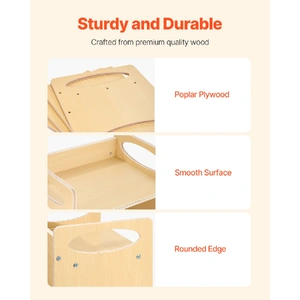 Montessori Weaning Table and Chair Set, Wooden Toddler Table and Chair Set for Aged 1-5, Adjustable Height Kids Montessori Chair and Activity Table, I