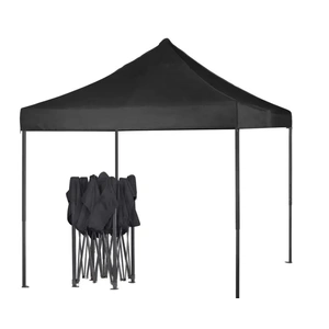 Portable Water-Resistant Gazebo 3x3 M - Black / Without Sidewalls