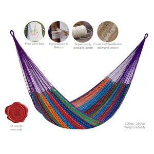 Queen Size Outdoor Cotton Mexican Hammock in Colorina Colour