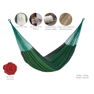 Queen Size Outdoor Cotton Mexican Hammock in Jardin Colour