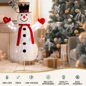 1.7M Christmas Lights 200 LED Fairy Light Snowman Decorations