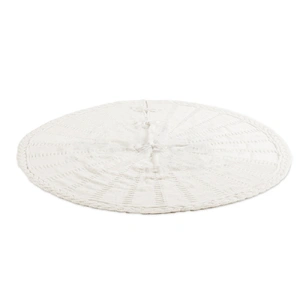 Christmas Tree Skirt 120cm Knitted Xmas Tree Ornaments Decor Beige