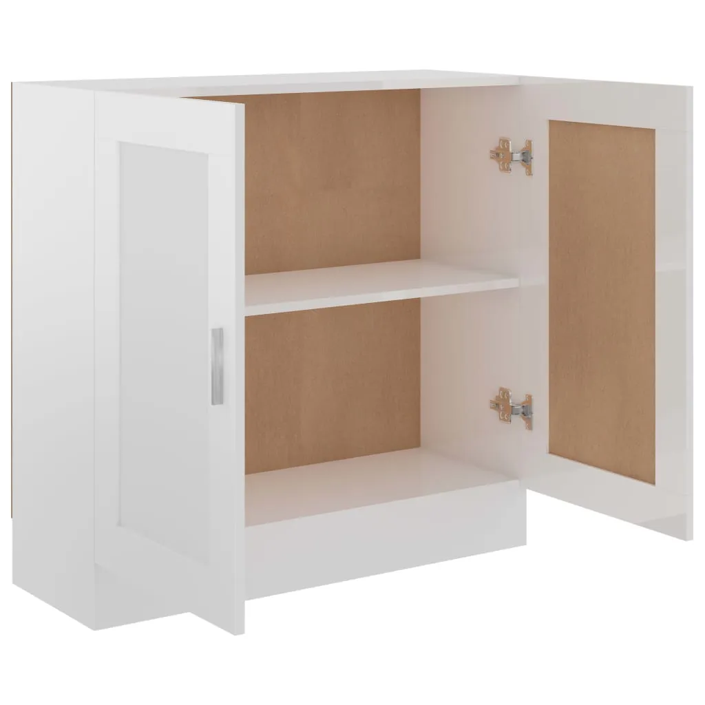 Book Cabinet High Gloss White 82.5x30.5x80 cm Engineered Wood Price