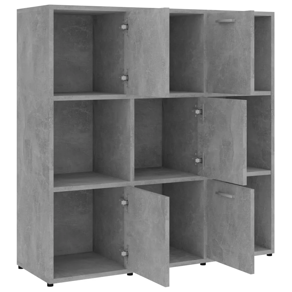 Book Cabinet Concrete Grey 90x30x90 cm Engineered Wood Price