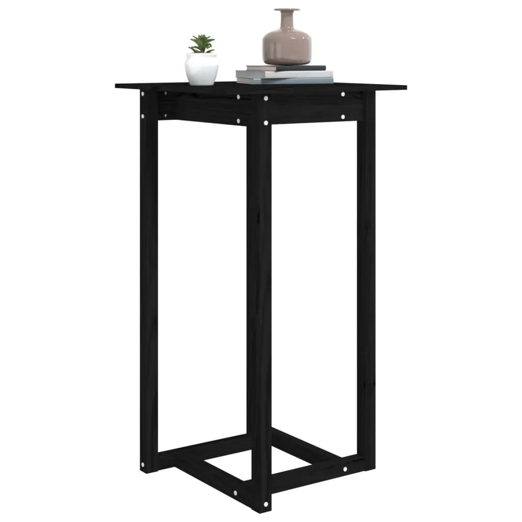 Bar Table Black 60x60x110 cm Solid Wood Pine Price