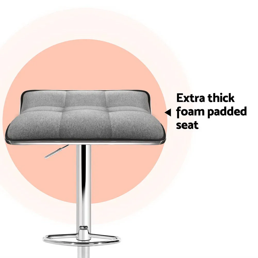 Artiss 4x Bar Stools Linen Padded Gas Lift Price