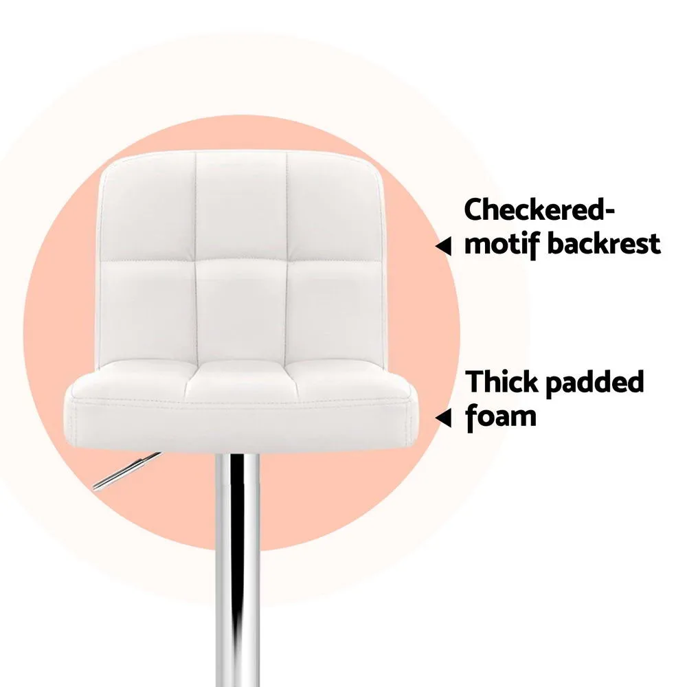 Artiss 4x Bar Stools Leather Gas Lift White Price