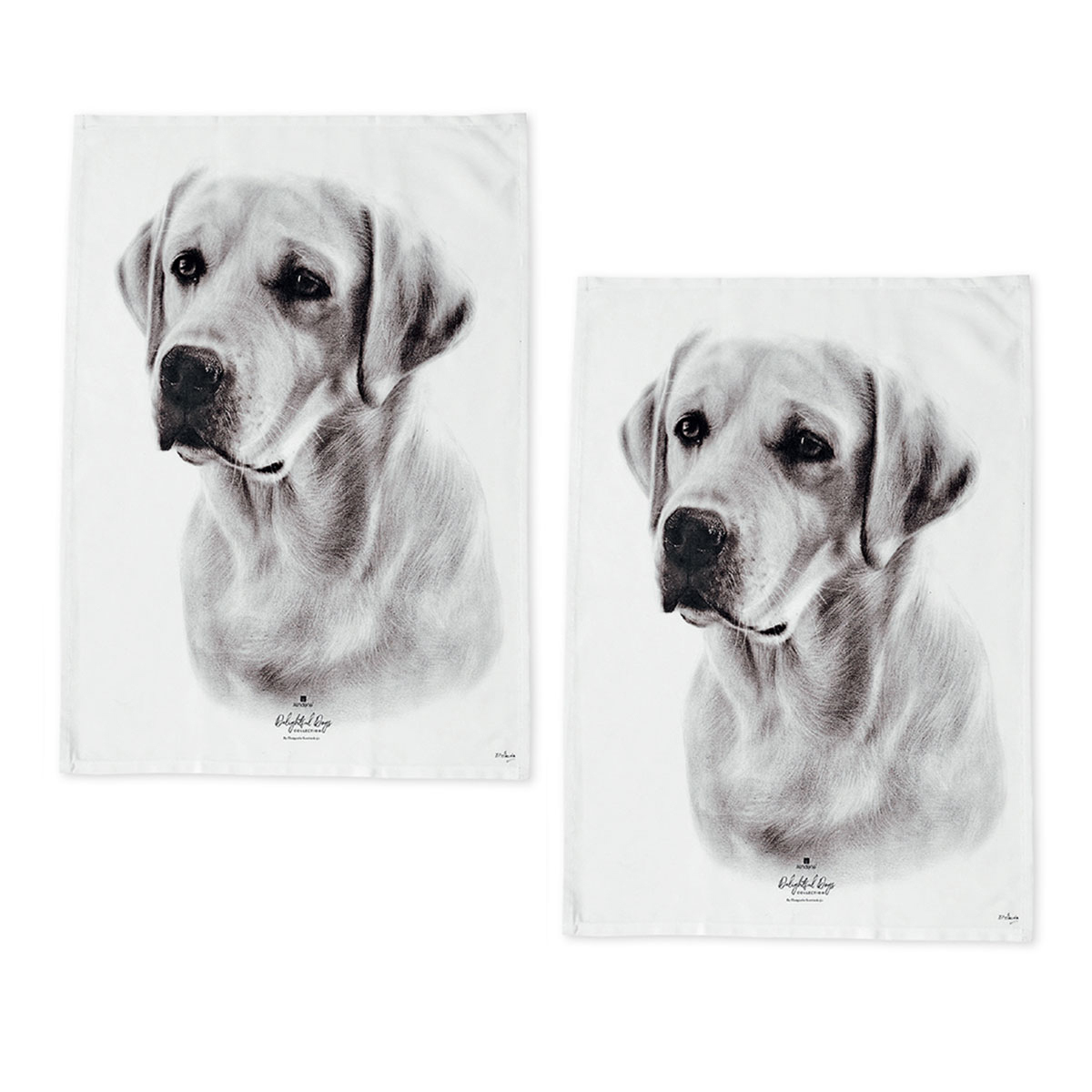 Set of 2 Delightful Dogs Cotton Kitchen Tea Towels 50 x 70 cm  Price