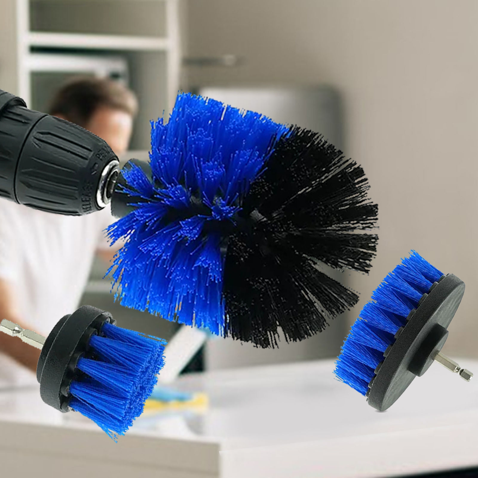 Three-Piece Electric Drill Set Bathroom Carpet Sink Cleaning Brush Head Price