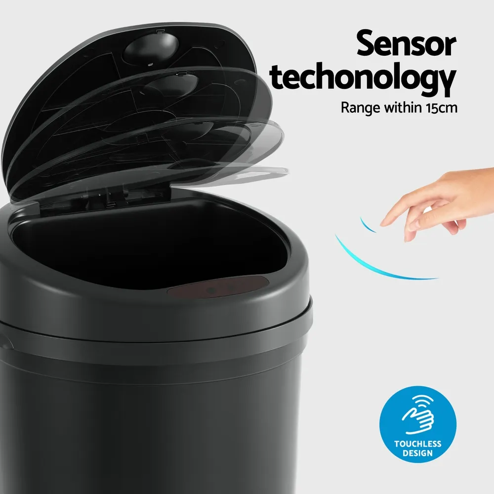 Devanti Sensor Bin Motion Rubbish Bins Kitchen Automatic Trash Can Black 9L Price